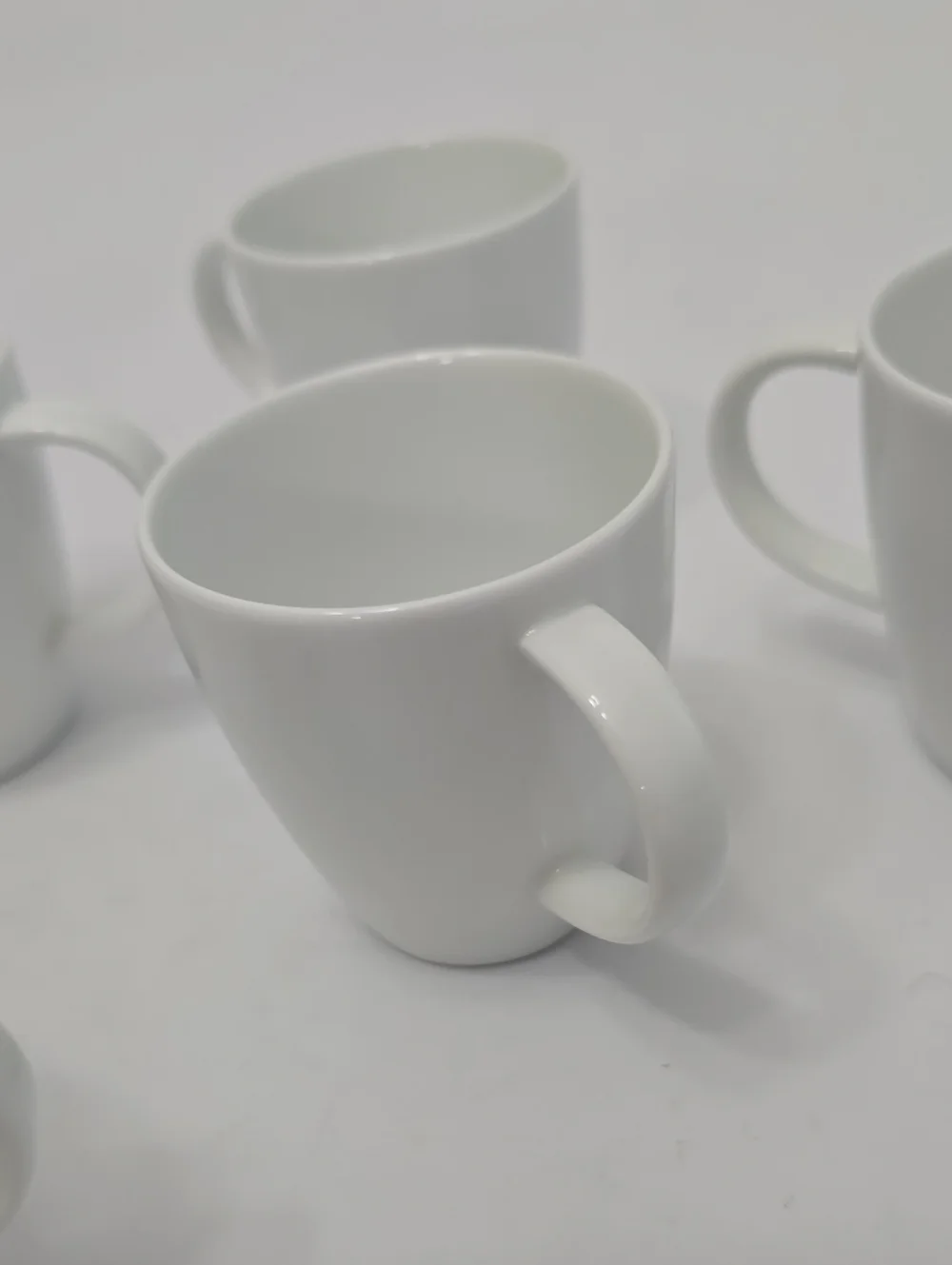 Crate & Barrel Set Of 7 Porcelain White Small Espresso Cups